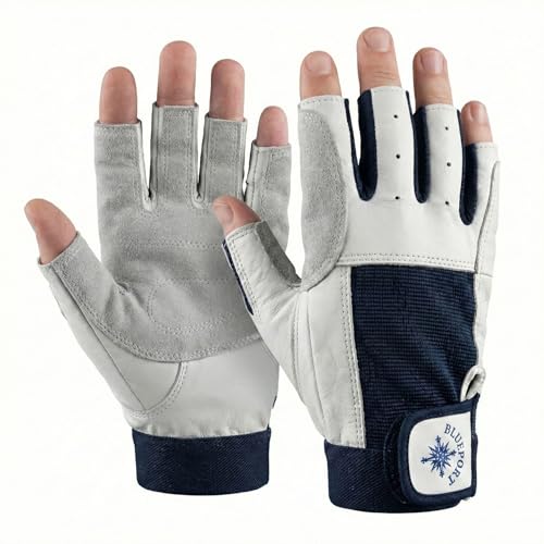 BluePort Segelhandschuhe aus Leder - 5 Finger frei XL