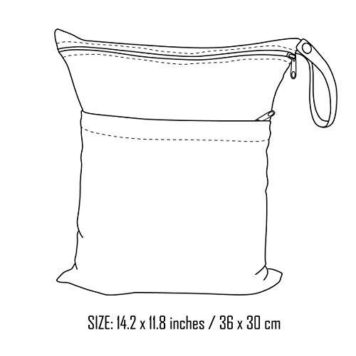 Baby Cloth Diaper Wet Dry Bags Waterproof Reusable Diaper Organizer With Two Zippered Pockets #TOP4