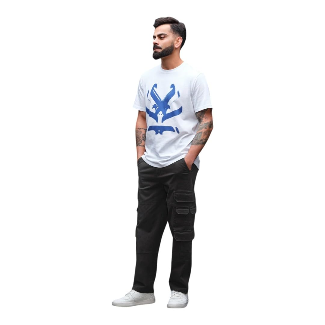 wrogn Men's Cotton-Blend Trousers | Solid | Loose Fit-picture-40