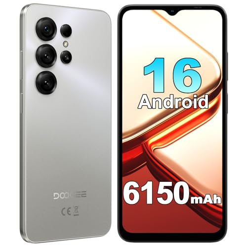 DOOGEE Note 56X Teléfono Android 16, 8,45mm Ultra Delgado y Ligero, 24GB+64GB, 6,56' IPS Pantalla 90Hz, Móvil Smartphone 4G, Cámara 8MP+5MP, Batería 6150 mAh, Dual SIM, Radio FM, 3,5mm, GPS Gris
