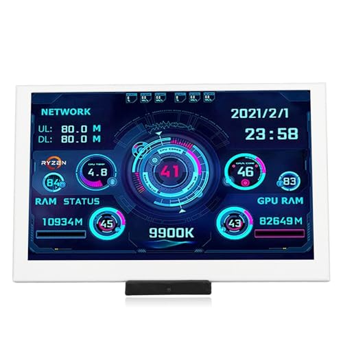 Image of 5 Inch Computer Temperature Monitor - PC Sensor Display for CPU, RAM, HDD Data - USB Mini Secondary Screen Compatible with Windows