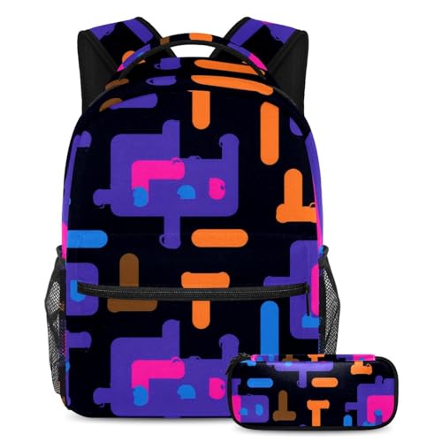 Sac à dos avec trousse géométrique pour le collège, le lycée et les sorties du week-end
