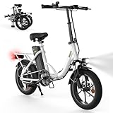 AYOLNY Folding Electric Bike for Adults, 16' Tire Step-Thru Foldable Ebike, 1000W Peak Motor 374.4Wh Removable Battery Commuter Protable Woman Electric Bicycle, Max 60 Miles PAS Range, 20 MPH Speed