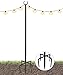 Eazielife Outdoor String Light Pole, 10 FT Heavy Duty Hanging Light Stand Pole for Outside Garden Lawn, Patio, Christmas, Wedding, Party (1 Pack)