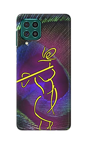 Image of PRINTFIDAA Lord Krishna On Peacock Feather Hard Back Cover for Samsung Galaxy F62 / M62 Back Cover -(P6) KAT1007