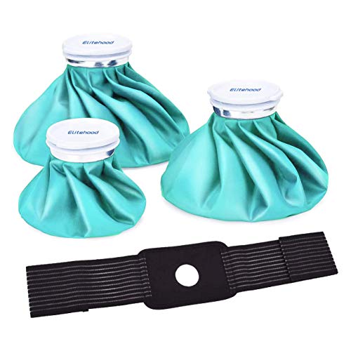 Elitehood Reusable Ice Bags Ice Cold Pack Hot Water Bag for Injuries, Hot & Cold Therapy and Pain Relief with Elastic Breathable Support Wrap, 4-Pack, 3 Sizes (6