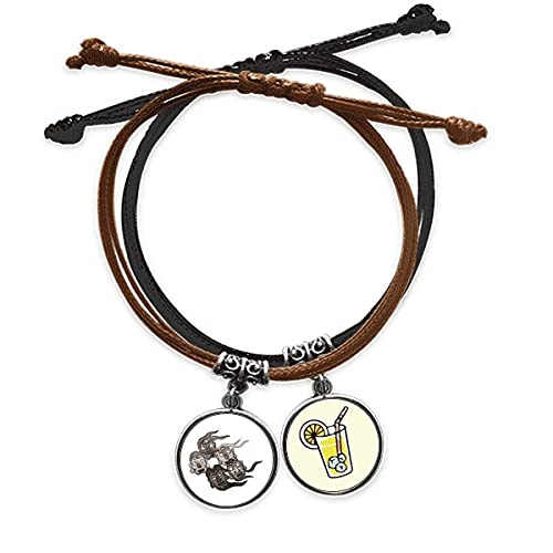 Bracelet encre de Chine et cinq gobelins le cadeau idéal en cuir
