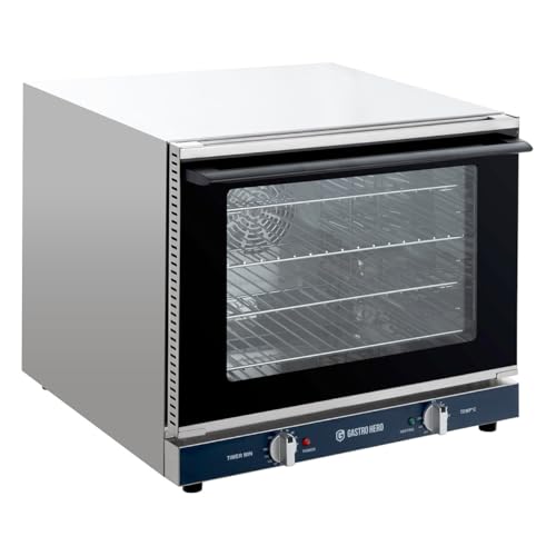 GastroHero Four à air chaud ECO 4 x GN 2/3 - Four compact à convection avec fonction de chauffage permanent en acier inoxydable - Appareil de table...