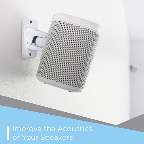 S&M Better Quality Speaker Wall Mount Brackets For Cube-Style Satellite, Bookshelf, Or Bluetooth Speakers, Set Of 2, Heavy Duty Stainless Steel, Adjustable Swivel Mounting, Black #TOP4