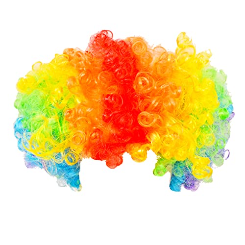 Jomnvo Peluca de payaso accesorio de disfraz arcoíris multicolor para adultos Cover