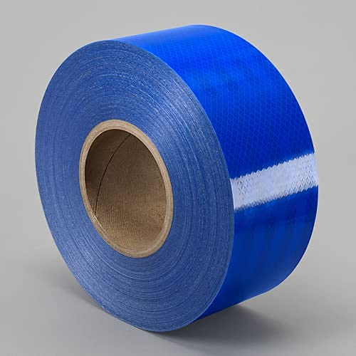 Image of MINSALES� Reflective Radium Waterproof Warning Tape For road safety purpose Night Safety Sticker High Intensity Conspicuity BLUE 2 Inch x 50 Meter (Blue)