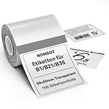 NIIMBOT Etiketten Selbstklebender Etikettenband für B1 B21 B3S Etikettendrucker, 50 x 50mm 150 Etiketten/Rolle, 1 Rolle Thermo-Etikettenband für Supermärkte, Einzelhandel, Büro, Transparent