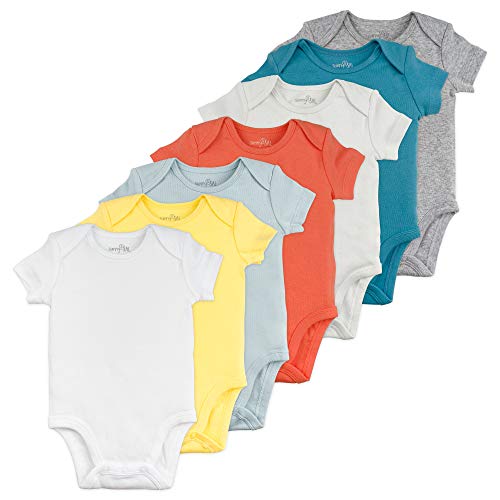 Image of Baby Bodysuit Set, 7-Pack Solid Bodysuits, Newborn