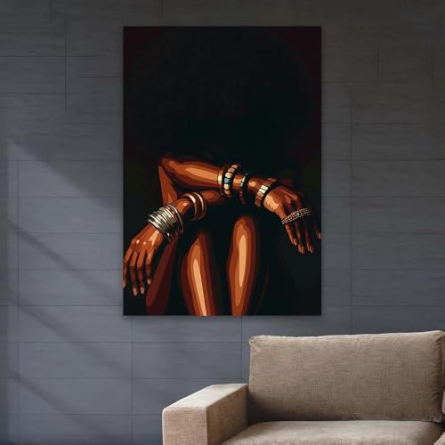 Tableau sur toile femme élégante portrait classique vintage retro avec cadre 40x60cm