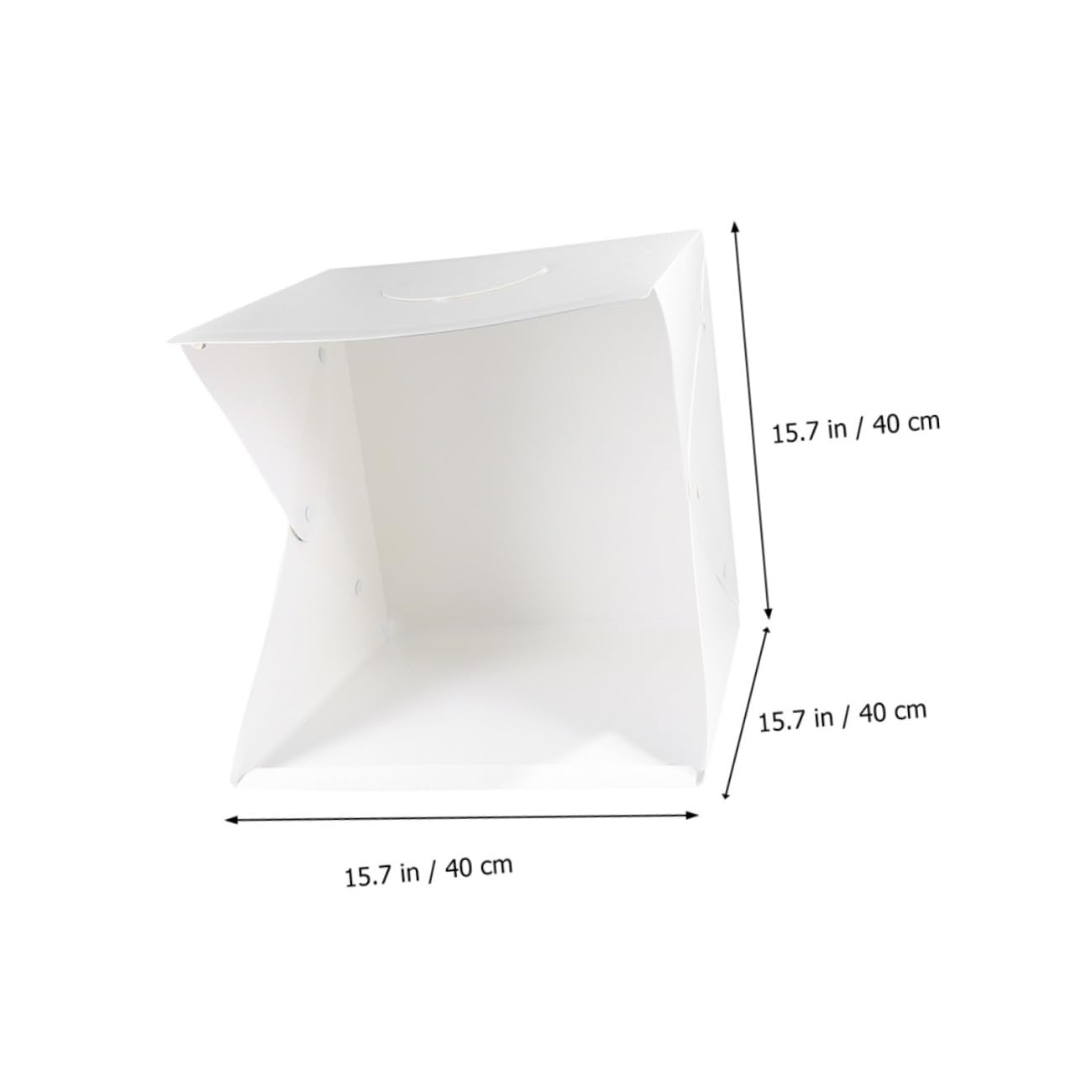 Box Fotografico Pieghevole 40cm Luce LED Regolabile | Bianco, Pvc e Poliestere, Struttura Portatile, Sfondo per Scarpe e Orologi, Kit Compatto da Studio