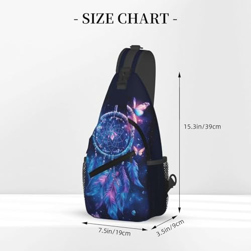 Image of Crossbody Bag Butterfly Dream Catcher Sling Bag Backpack Chest Bags Shoulder Bag for Women Men