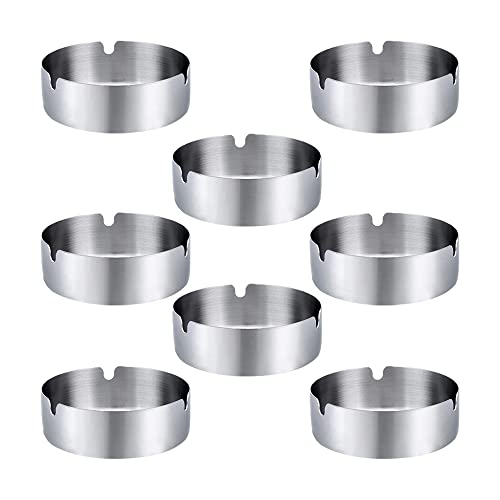Cendrier, 8 Pièces Cendrier Rond en Acier Inoxydable, Utilisé Dans les Bars, Extérieur,Restaurants, Chambres Cendrier, 8 Pièces Cendrier Rond en Acier Inoxydable, Utilisé Dans les Bars, Extérieur,Restaurants, Chambres