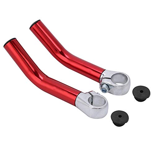 VGEBY1 Bike Handlebar Grips, Aluminum Alloy Bike Horns Grips with Bar Ends Plugs for 22.2mm/0.9in Handlebar(Red)