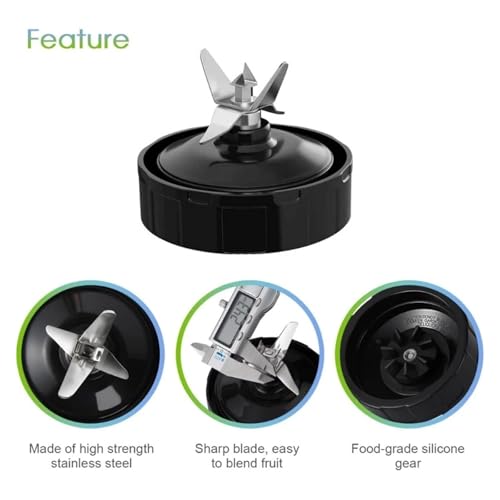 Cabezal de licuadora compatible con Ninja de acero inoxidable para triturar 4