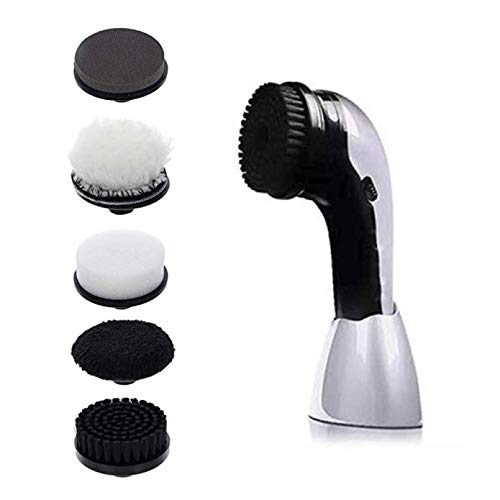 XGLL Limpiador Calzado eléctrico, eliminación Polvo, Kit de Limpieza Zapatos, Kit Cuidado Zapatos Cuero, portátil para el hogar,Silver