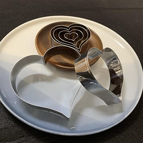 Heart Cookie Cutter Set-6 Pieces-4.25" 3.5" 3.0" 2.5" 1.7" 0.95"-Cookie Cutters Fondant Biscui Cutters For Valentines Day #TOP5