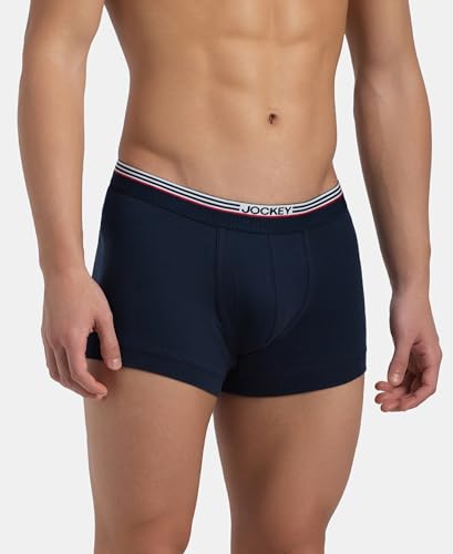 Image of Jockey UI22 Men Super Combed Cotton Rib Trunk with Ultrasoft Waistband