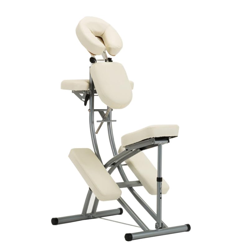 PLUS SANTE - Chaise de Massage Pliante en Alluminium LUNA - Confort, Polyvalence et Élégance pour les Professionnels de Santé - Supporte jusqu'à 150kg - Sac de Transport Inclus (Ivoire)
