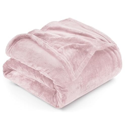 ブランケット 膝掛け 大判 春夏用 - 柔らかい タオルケット 洗える マイクロファイバー もふもふ ひざ掛け - 静電防止 四季適用 掛け毛布 キャンプ フランネル 毛布 ピンク色 160x200