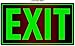 Photoluminescent Exit Sign (Red) / UV Inks on Aluminum | HEAT Resistant | COLD Tolerant | WEATHER Proof. - MADE IN USA - NightBright USA Part Number XTR-025
