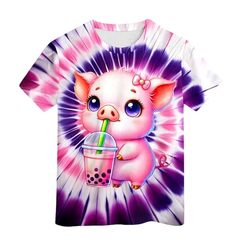 2026 Niños Neon Tie Dye Camiseta para Niños Niñas Tie Dye Camiseta Hippes Camiseta Senior Niños Camiseta Talla 6 16 Años, Rosa., 6-7 años