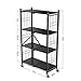lejia Scaffalature e Ripiani di immagazzinaggio 4-Shelf Pieghevole Mobile di stoccaggio Scaffale Heavy Duty Scaffale con Ruote Bagagli mensola dell'organizzatore Rack, Nero Mensole