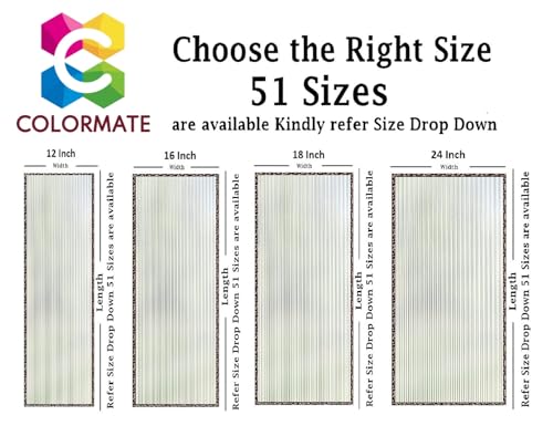 Image of COLORMATE Premium Vinyl Stained Frosted Fluted Window Glass Film (18x36 Inch) - Self-Adhesive Wallpaper Sticker Opaque Tint for Window Glass Privacy Cover, Door, Office, Home.| Anti-UV. 3D Fluted