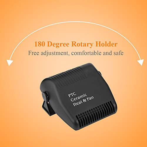 Keenso Portable Car Heater, Fast Heating Quickly Defrosts Defogger 12V Auto Ceramic Heater Cooling Fan Defogger Defroster - Thumbnail 5