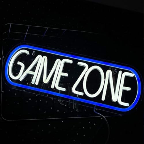 Image of LED Game Sign Game Zone Neon Signs Gaming Room Wall Art Decor Man Cave Lights Signs Gamer Home Bedroom Decoration USB Powered Brightness Adjustable