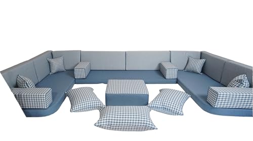 arabicsofa Middle Eastern Moroccan Majlis Seating – U Shaped Arabic Floor Cushion for Living Room – Sectional Sofa Set