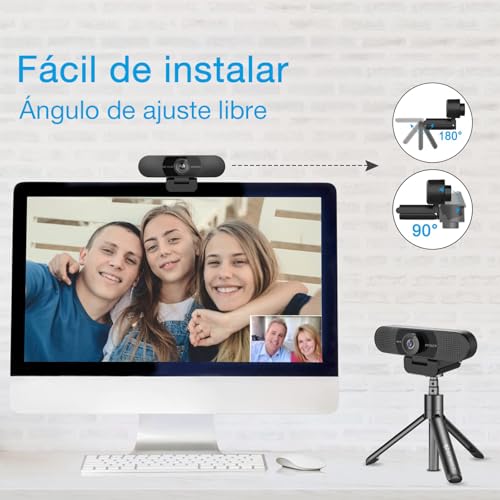 EMEET Webcam 1080P con Micrófono C960 Cámara Web de Transmisión de 2 Micrófonos con Cubierta de Privacidad, Vista de 90°, Webcam USB Plug & Play para Llamadas/Conferencias, Zoom/Skype/Youtube - imagen 6