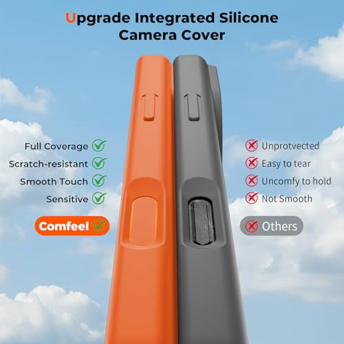 comfeel for iPhone 17 Case (Camera Control Cover) (Compatible with MagSafe) Full Camera Protection with Screen Protector, Silicone Shockproof Drop Protective Phone Case,Starry Orange by comfeel - Used condition - Image 6