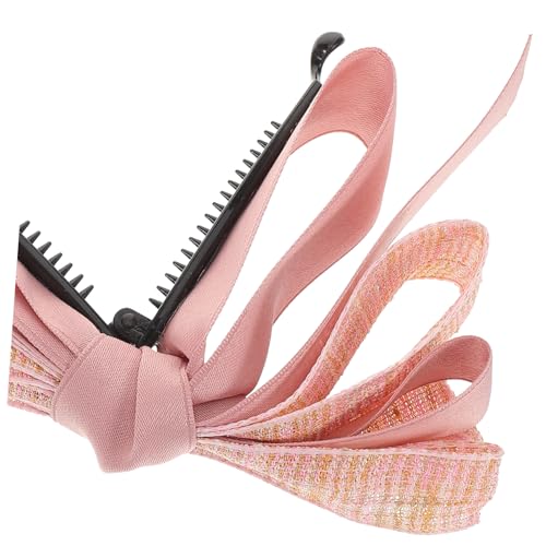 4 Pinces à cheveux banane avec nœud élégant pour queue de cheval verticale - 5