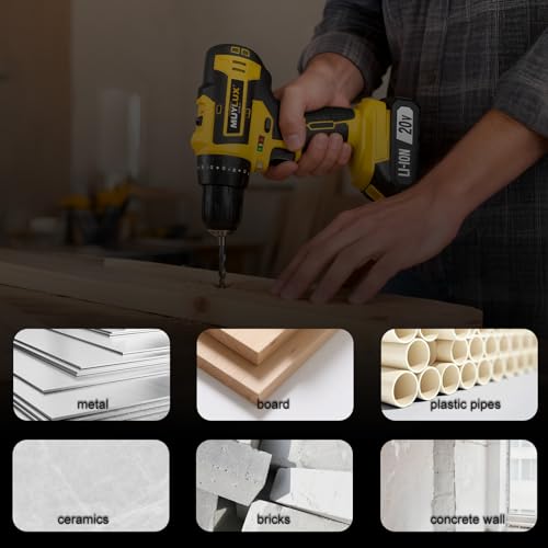 Cordless Drill Set 70PCS, Power Drill Cordless with Battery and Charger, 3/8\" Keyless Chuck Electric Drill Tool Kit for Home Repair and DIY Projects, 2 Batteries