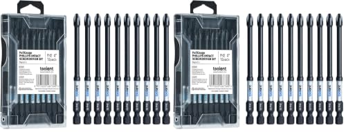 Image of toolant PH2 Phillips Impact Bit Set, 4 Inch, 10-Piece, Magnetic (Pack of 2)