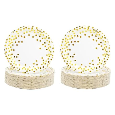 CEILIWEN Assiettes en carton doré Cover