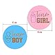 Geschlecht Offenbaren Aufkleber,48 Stücke Gender Reveal Babyaufkleber mit Goldenen Glitzer Buchstaben Babyparty Etiketten für Babyparty Dekorationen