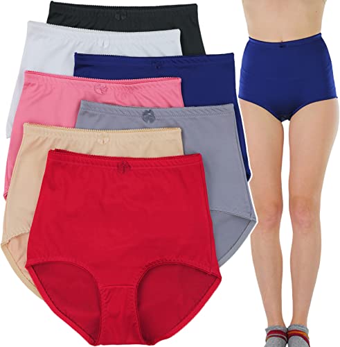 ToBeInStyle Women's Pack of 6 High-Waisted Girdle Brief Tummy Support Everyday Panties