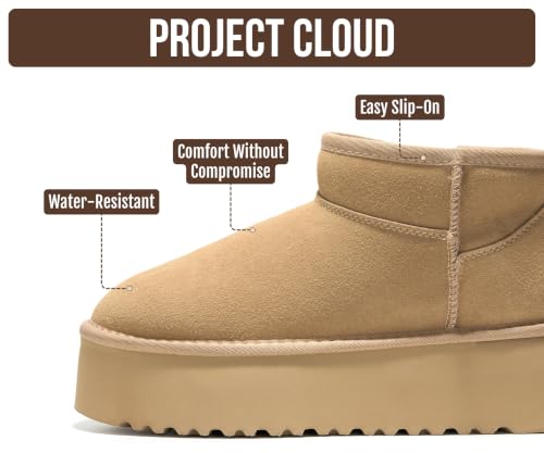Image of Project Cloud 100% Genuine Leather Platform Ankle Boots for Women