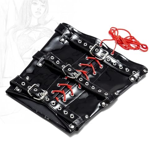 Restricciones de cuero brillante de alta resistencia para piernas y tobillos