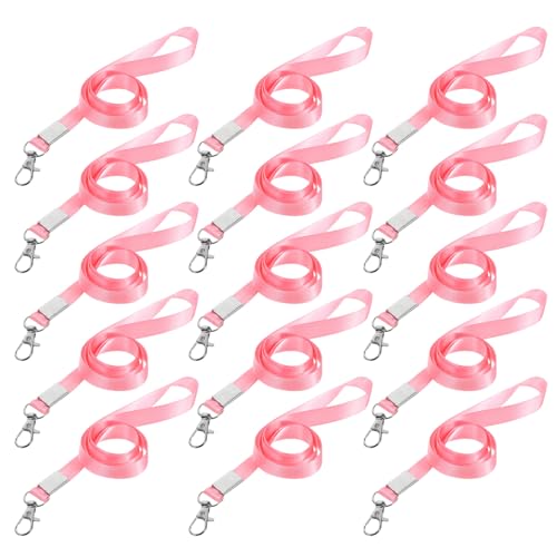 Lanières porte-badge rose avec mousqueton Gatuida : lot de 50 cordons de cou