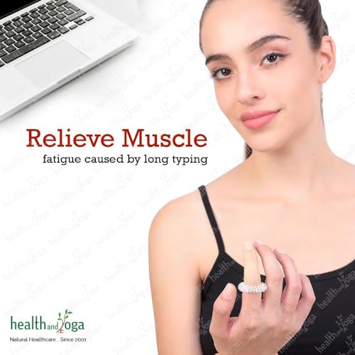 Image of HealthAndYoga Acupressure Sujok Ring for Finger (Pack of 4) - Stretchable Spiky Stainless Steel Band for Pain Relief Relaxation Massage - Rolling Fidget Toy for Adults & Kids