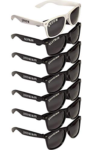 7-pack Polarized Bachelor Party/Wedding Sunglasses Gifts Props Supplies Groom Groomsman