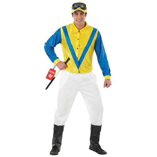 Fun Shack Horse Jockey Costume for Men, Adult Jockey Halloween Outfit, Equestrian Theme Dress-Up, Race Day Attire, Medium