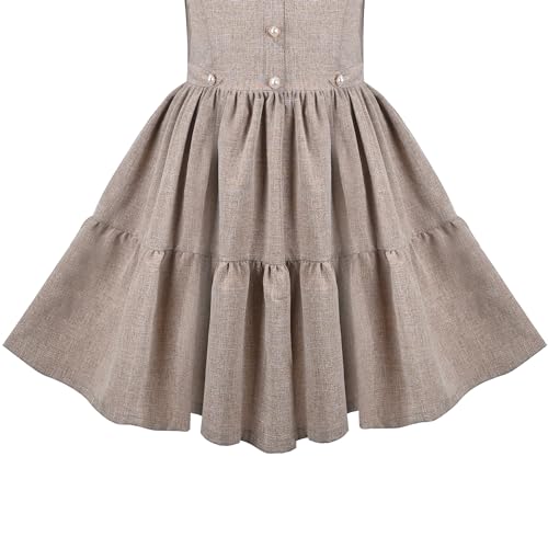 Sunny Fashion Girls Dress Purple Rainbow White Collar Casual Birthday Size 5-104